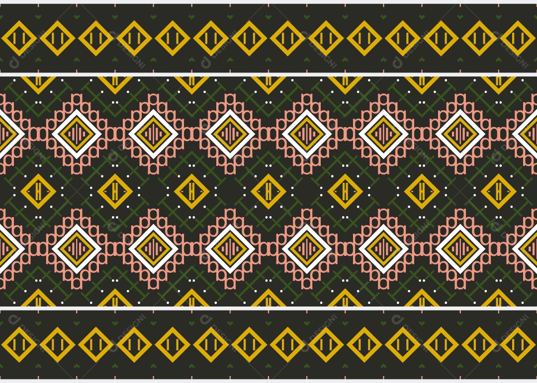 Padrão Tribal Tradicional Estilo Asteca Ilustração Colorida Vetor EPS