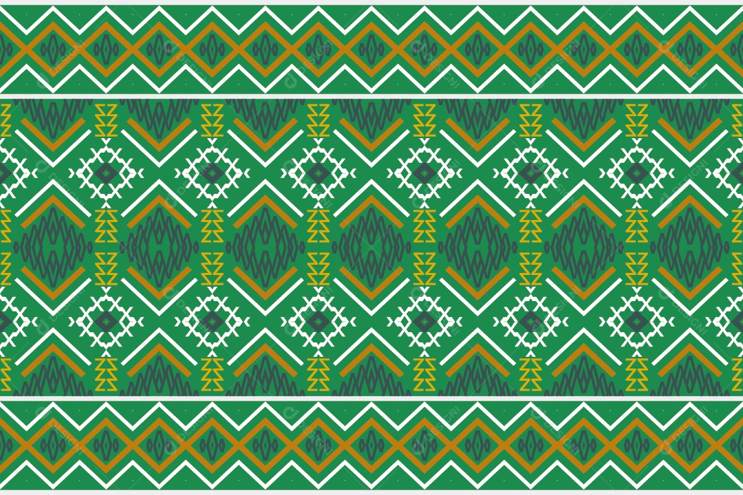 Padrão Tribal De Fundo Ilustração Verde Vetor EPS