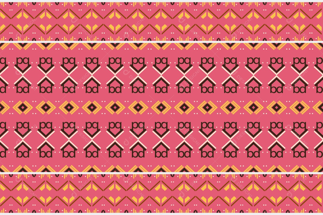 Padrão Tribal De Fundo Ilustração Rosa Dourado e Preto Vetor EPS