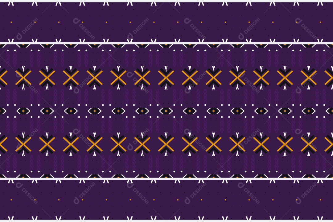 Padrão Tribal De Fundo Ilustração Roxo e Dourado Vetor EPS