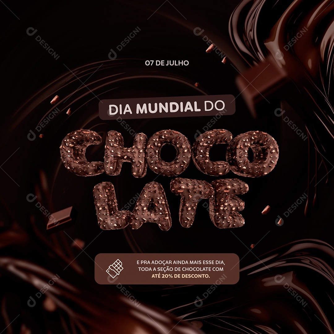 Dia Mundial Do Chocolate 07 De Julho Social Media PSD Editável