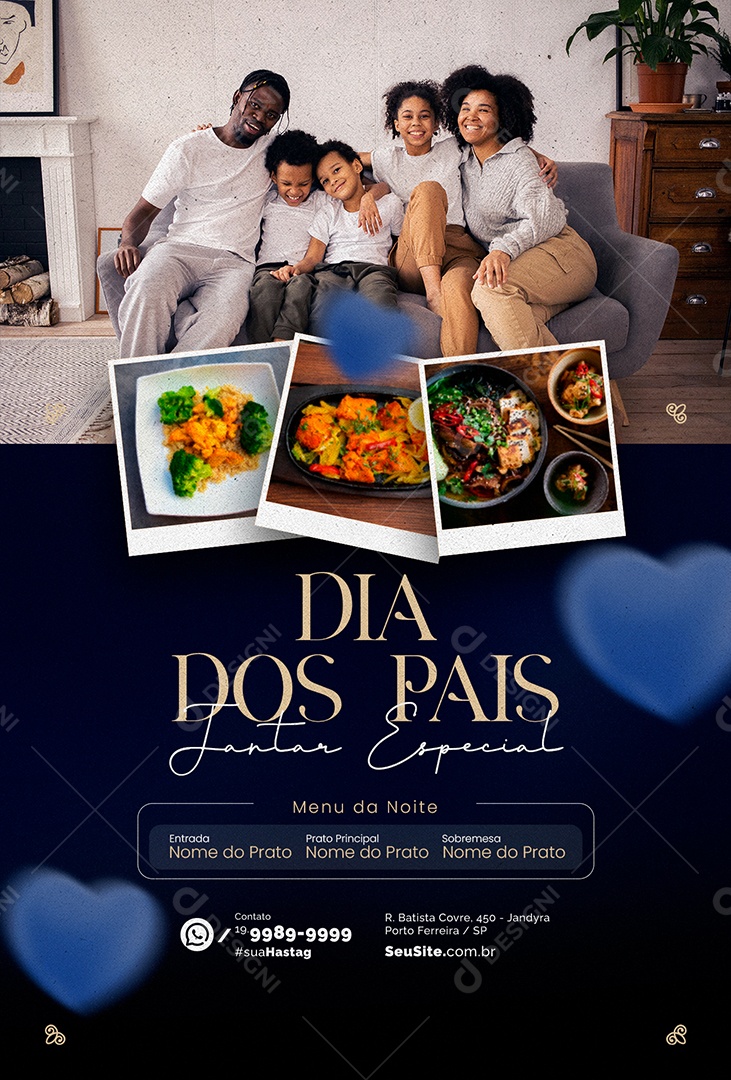 Jantar Especial Menu Da Noite Restaurante Dia Dos Pais Social Media PSD Editável
