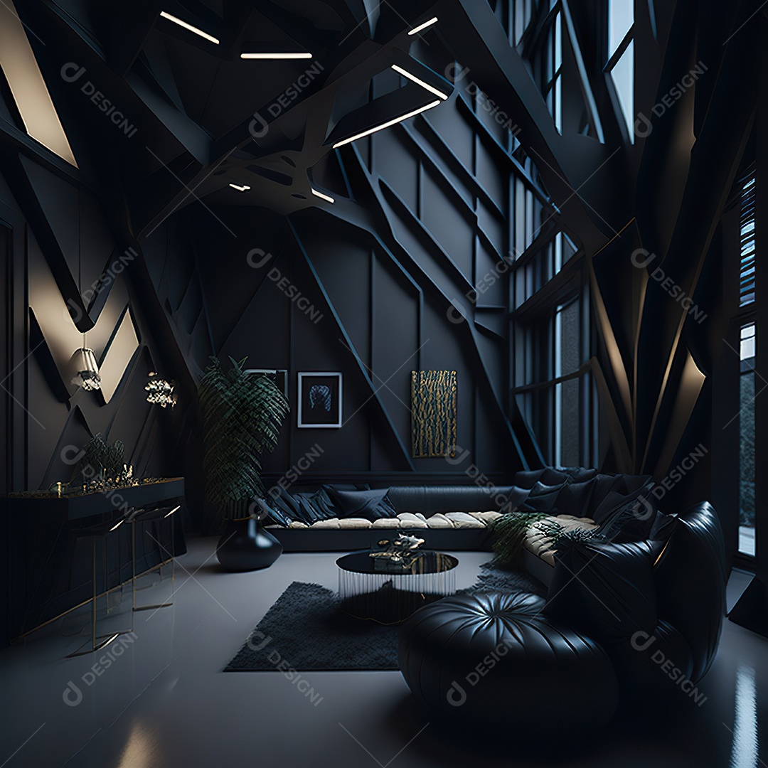 Retrato realista de espaço vital preto dourado