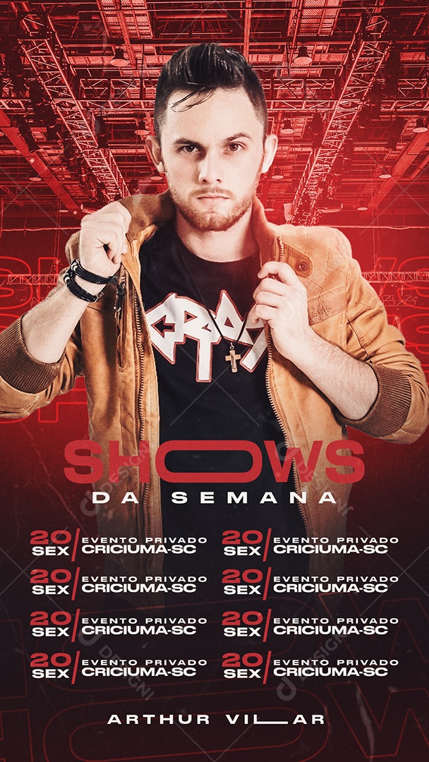 Flyer Story Shows Da Semana Arthur Vilar Social Media PSD Editável