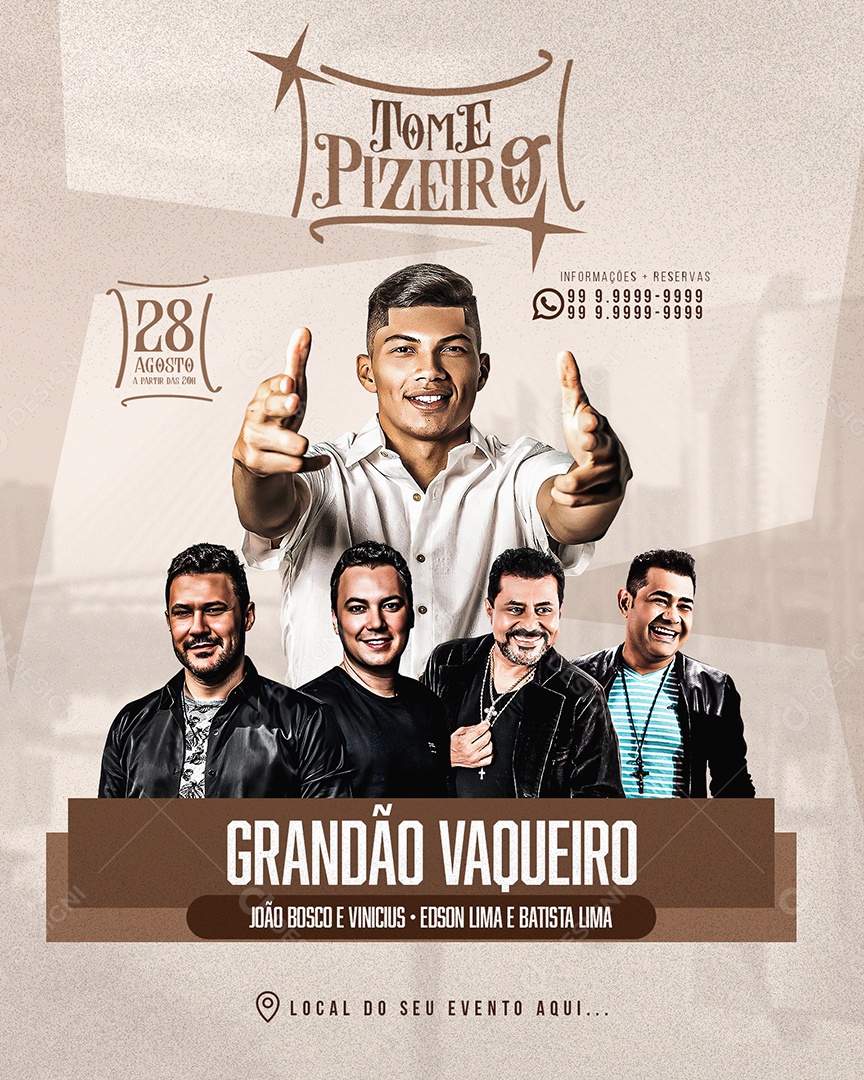 Social Media Flyer Feed Tome Pizeiro PSD Editável