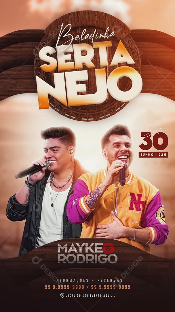 Flyer Story Baladinha Sertanejo Mayke e Rodrigo Social Media PSD Editável