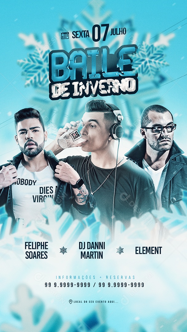 Social Media Flyer Story Baile De Inverno PSD Editável