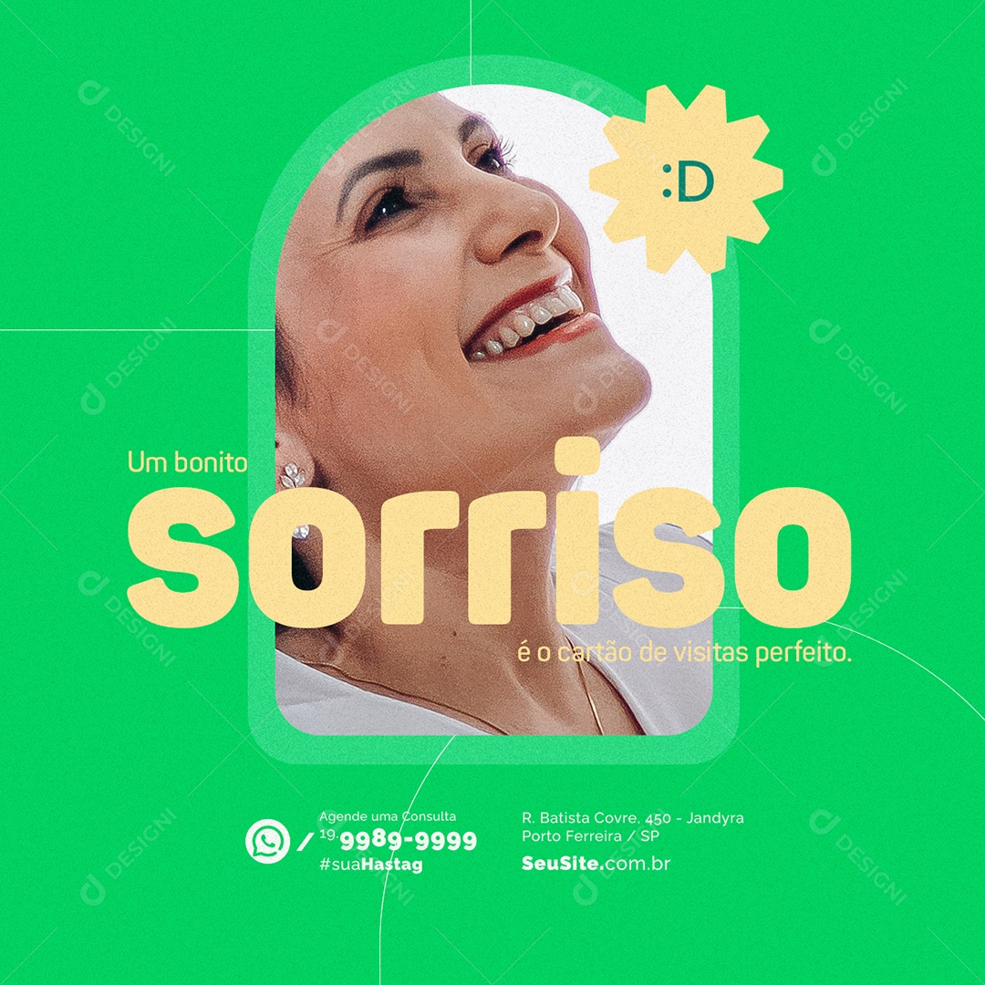Um Bonito Sorriso é o Cartão De Visitas Perfeito Dentista Social Media PSD Editável