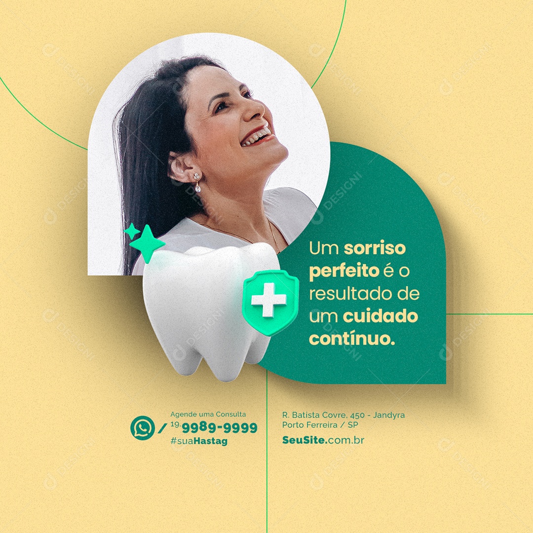 Um Sorriso Perfeito é o Resultado De Um Cuidado Contínuo Dentista Social Media PSD Editável