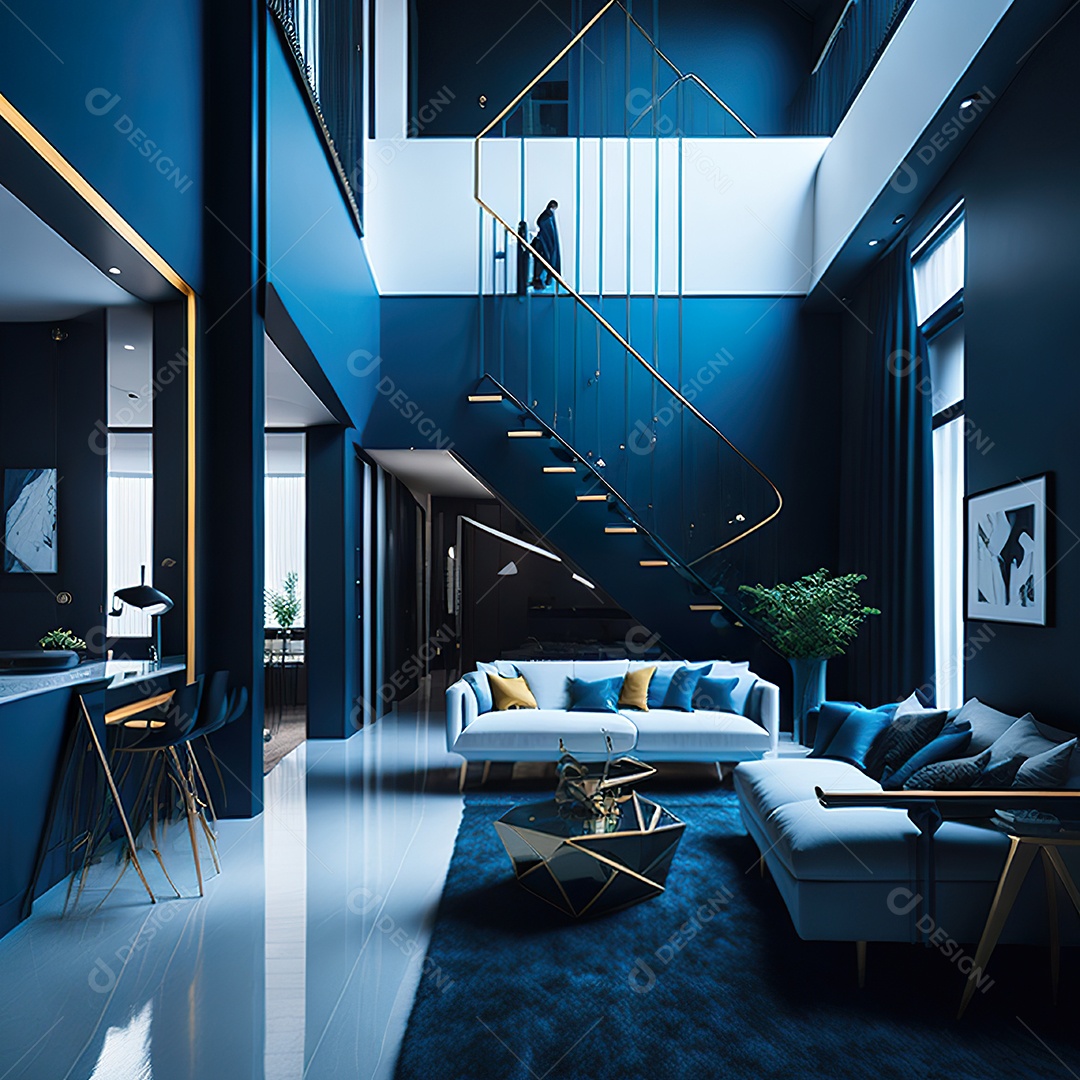 Retrato realista de espaço vital preto dourado