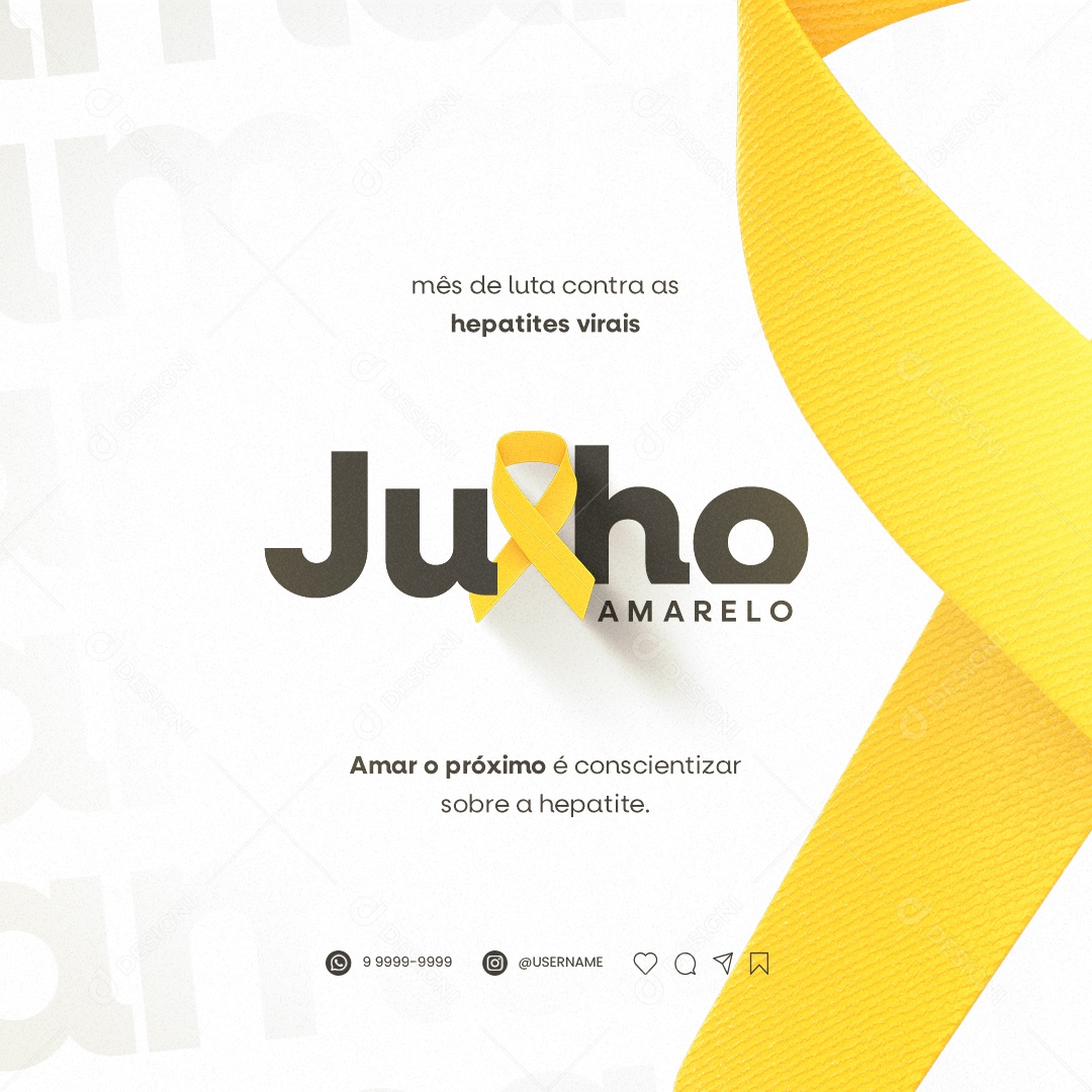 Amar O Próximo é Conscientizar Sobre e a Hepatite Julho Amarelo Social Media PSD Editável