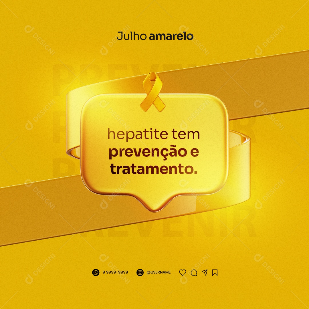 Hepatite Tem Prevenção E Tratamento Julho Amarelo Social Media PSD Editávél