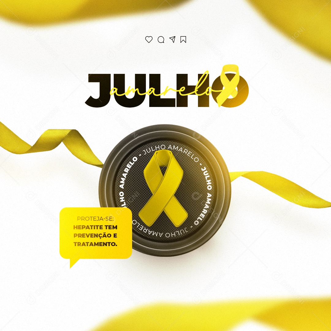 Proteja-Se Hepatite Tem Prevenção E Tratamento Julho Amarelo Social Media PSD Editável
