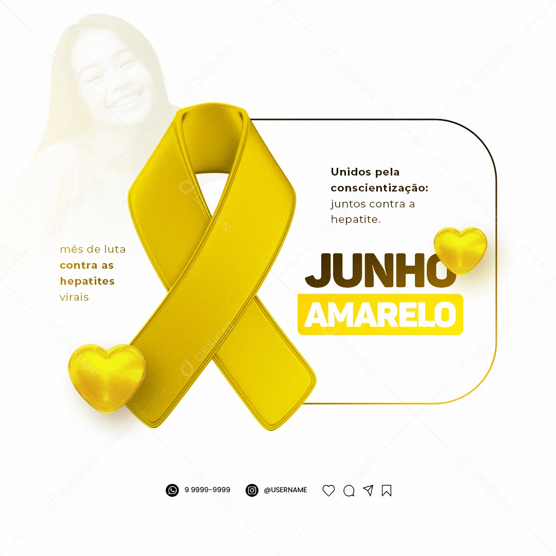 Mês De Luta Contra As Hepatites Virais Julho Amarelo Social Media PSD Editável