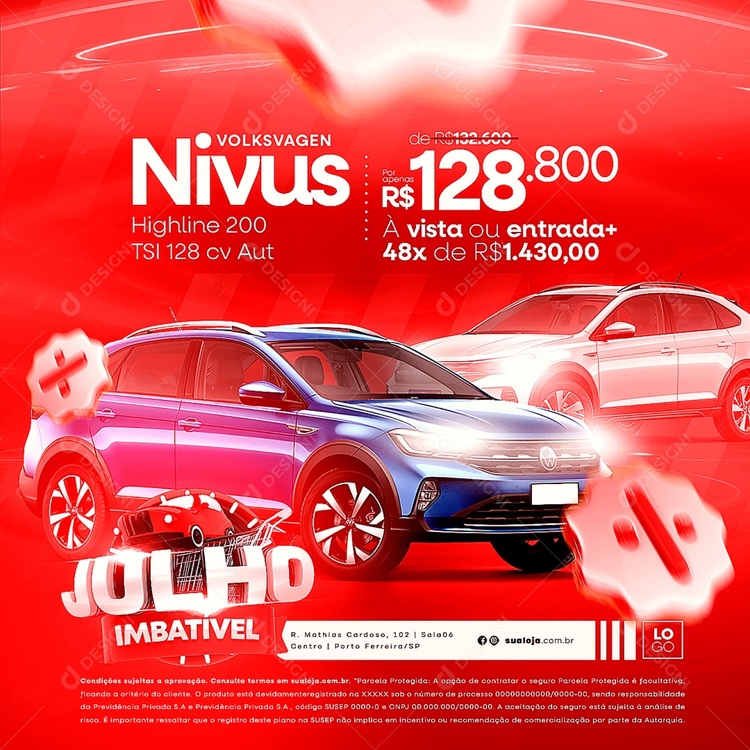Volksvagem Nivus Concessionária Julho Imbatível Social Media PSD Editável