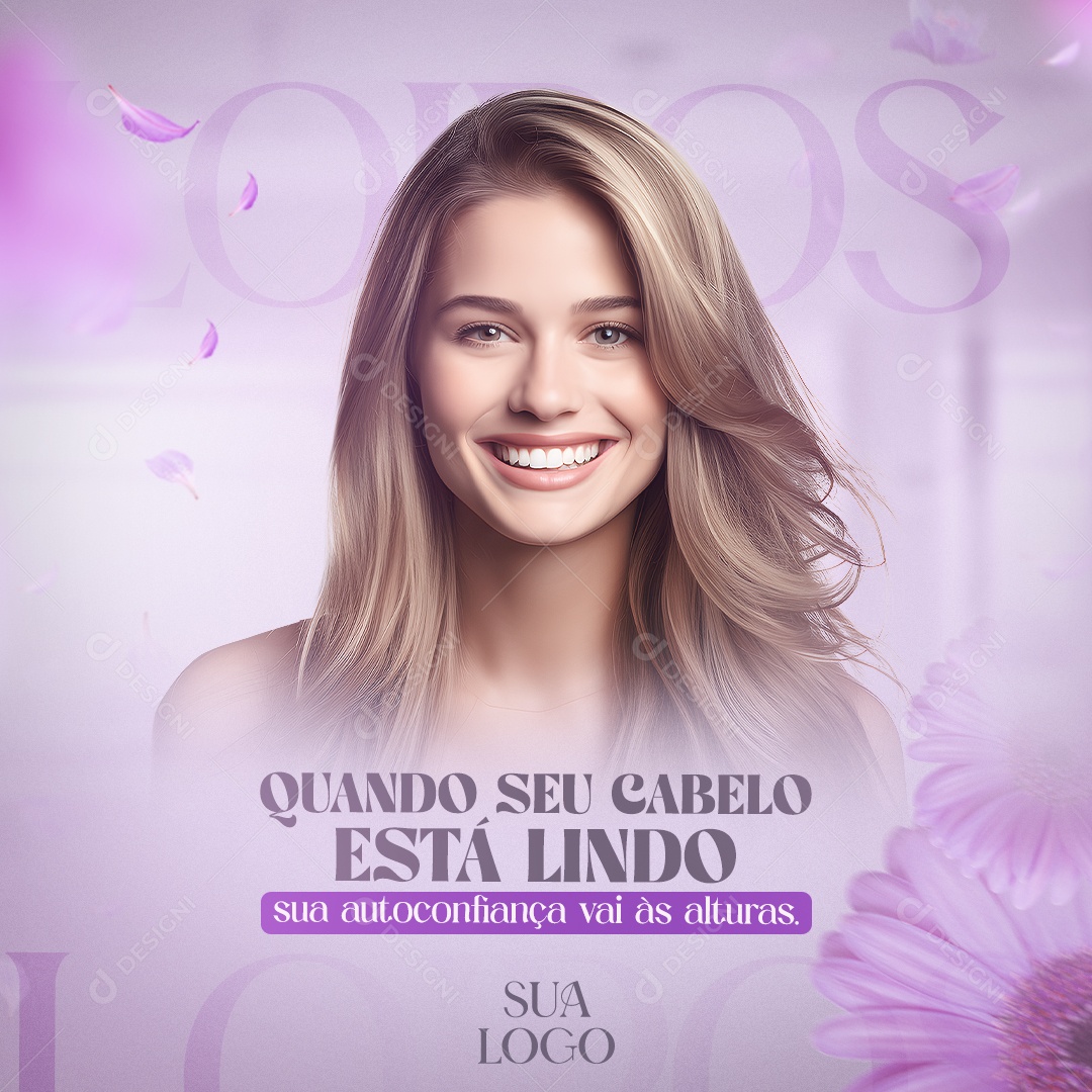 Quando Seu Cabelo Está Lindo Social Media PSD Editável