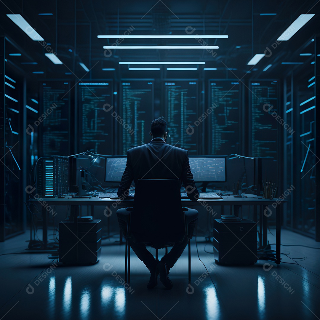 Homem de terno azul analisando bolsa de valores