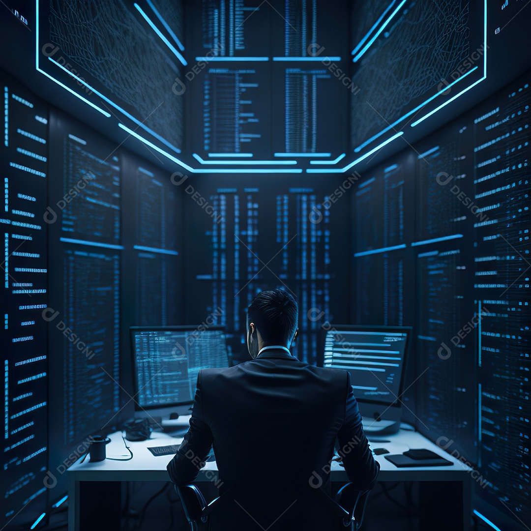 Homem de terno azul analisando bolsa de valores