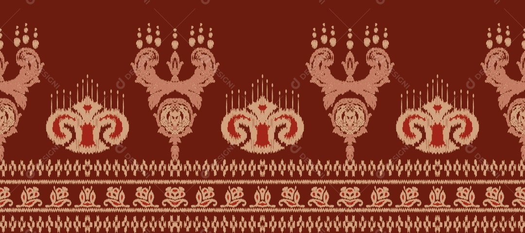 Tapete Tribal Tradicional Estilo Asteca Ilustração Colorida Vetor EPS