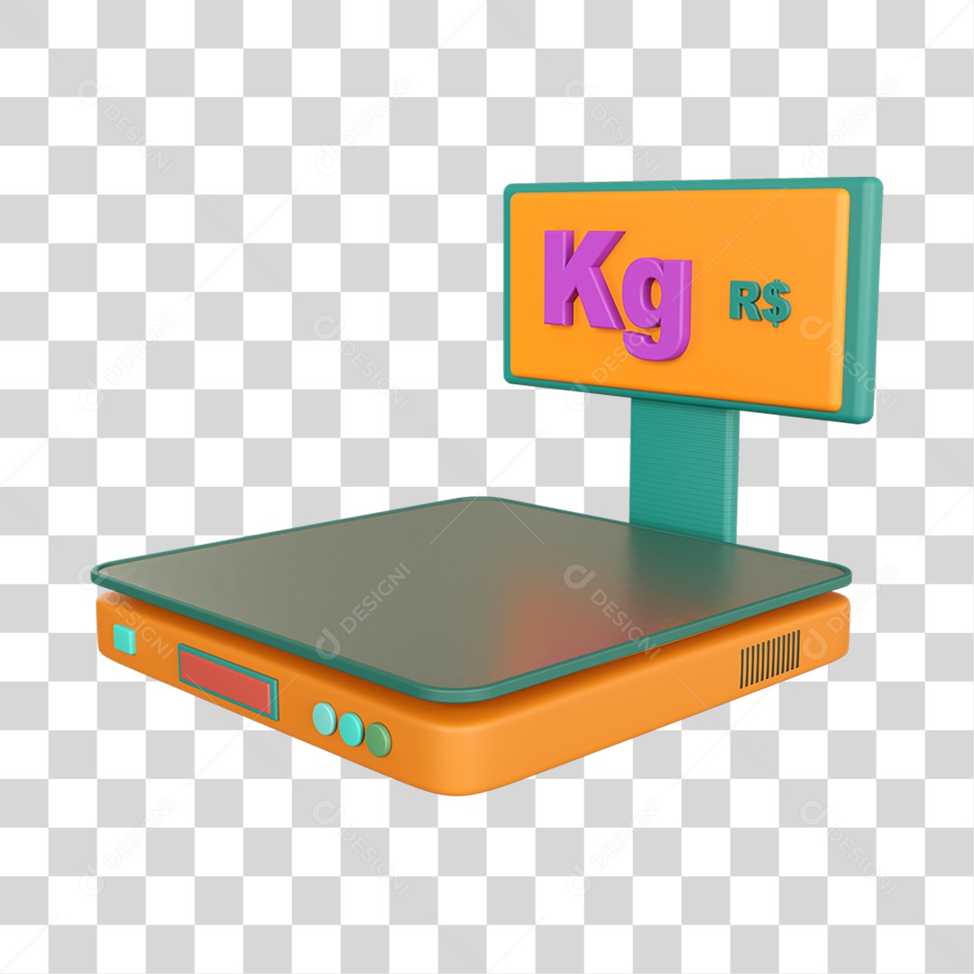 Elemento 3D Balança Mercados Composição PNG Transparente