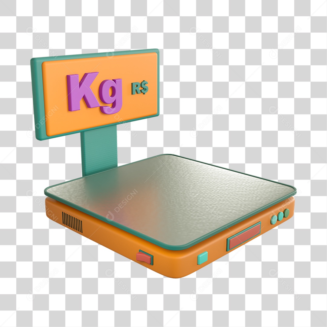 Elemento 3D Balança Mercados Composição PNG Transparente