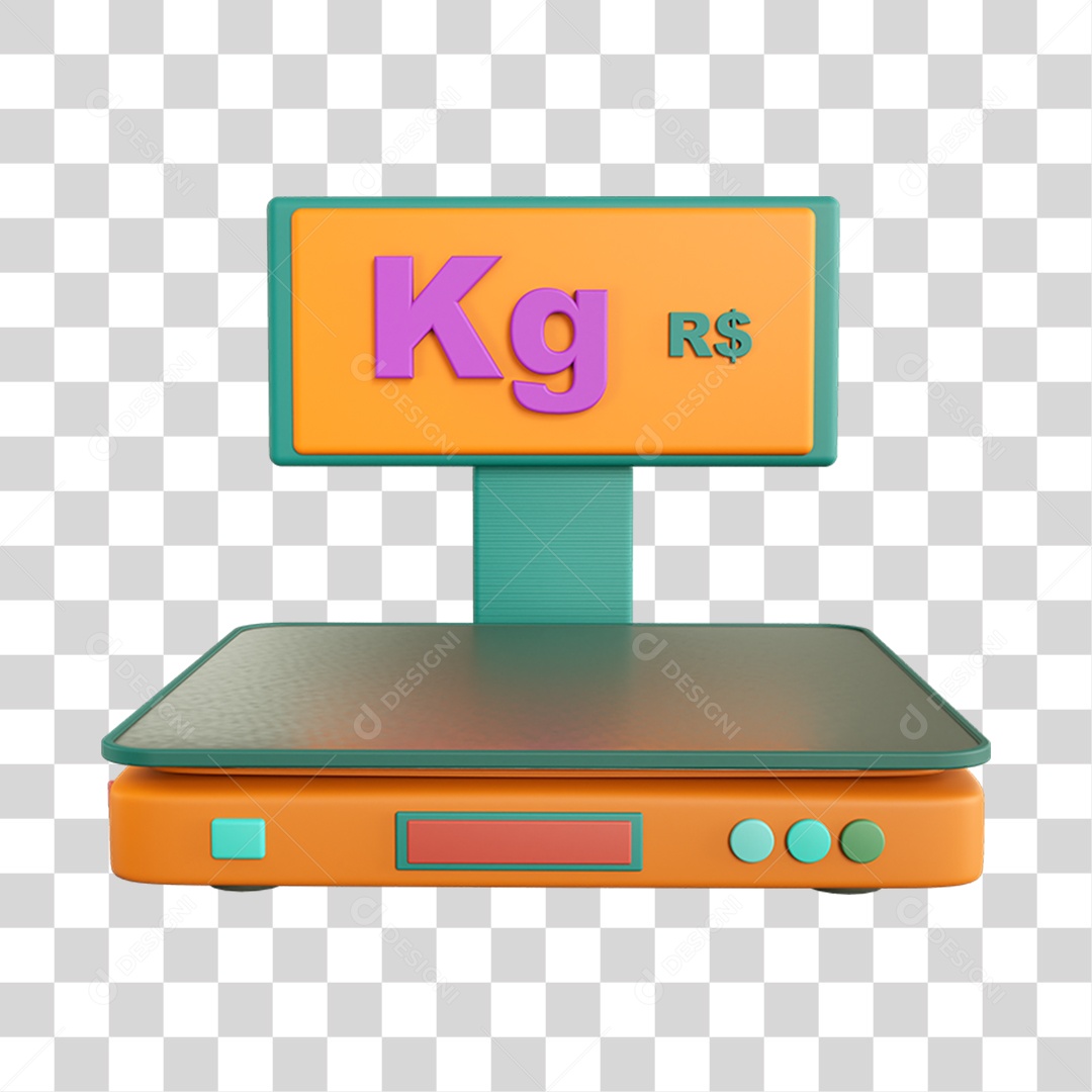 Elemento 3D Balança Mercados Composição PNG Transparente