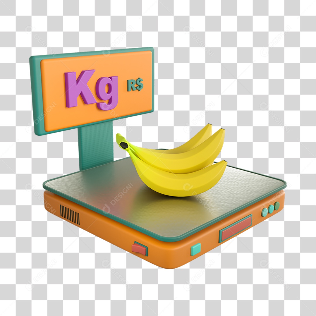 Elemento 3D Balança Mercados Composição PNG Transparente