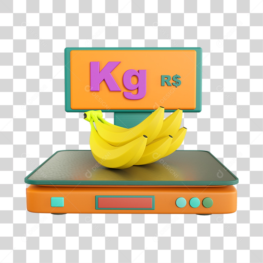 Elemento 3D Balança Mercados Composição PNG Transparente