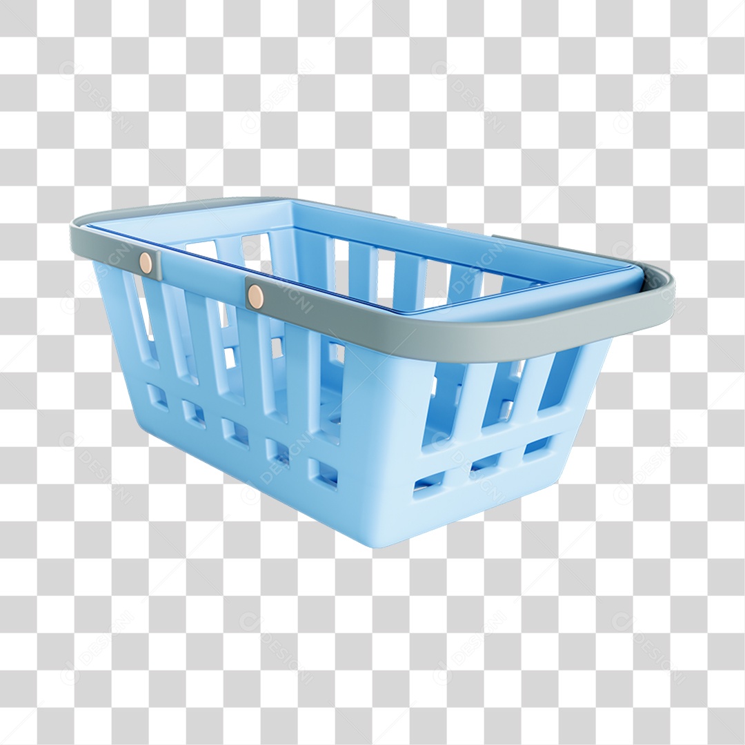 Elemento 3D Cestinhas Mercados Composição PNG Transparente