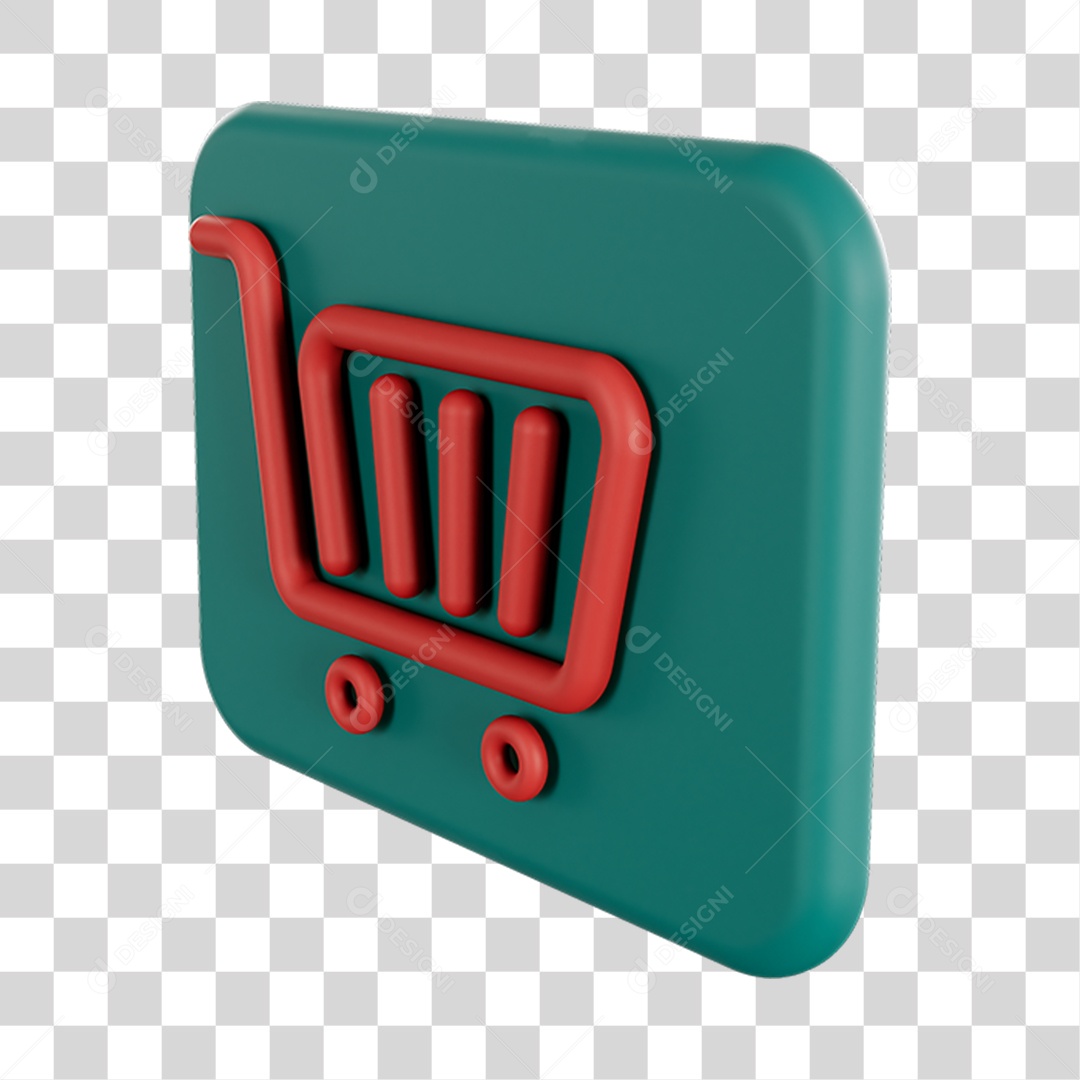 Elemento 3D Carrinho Supermercado Composição PNG Transparente