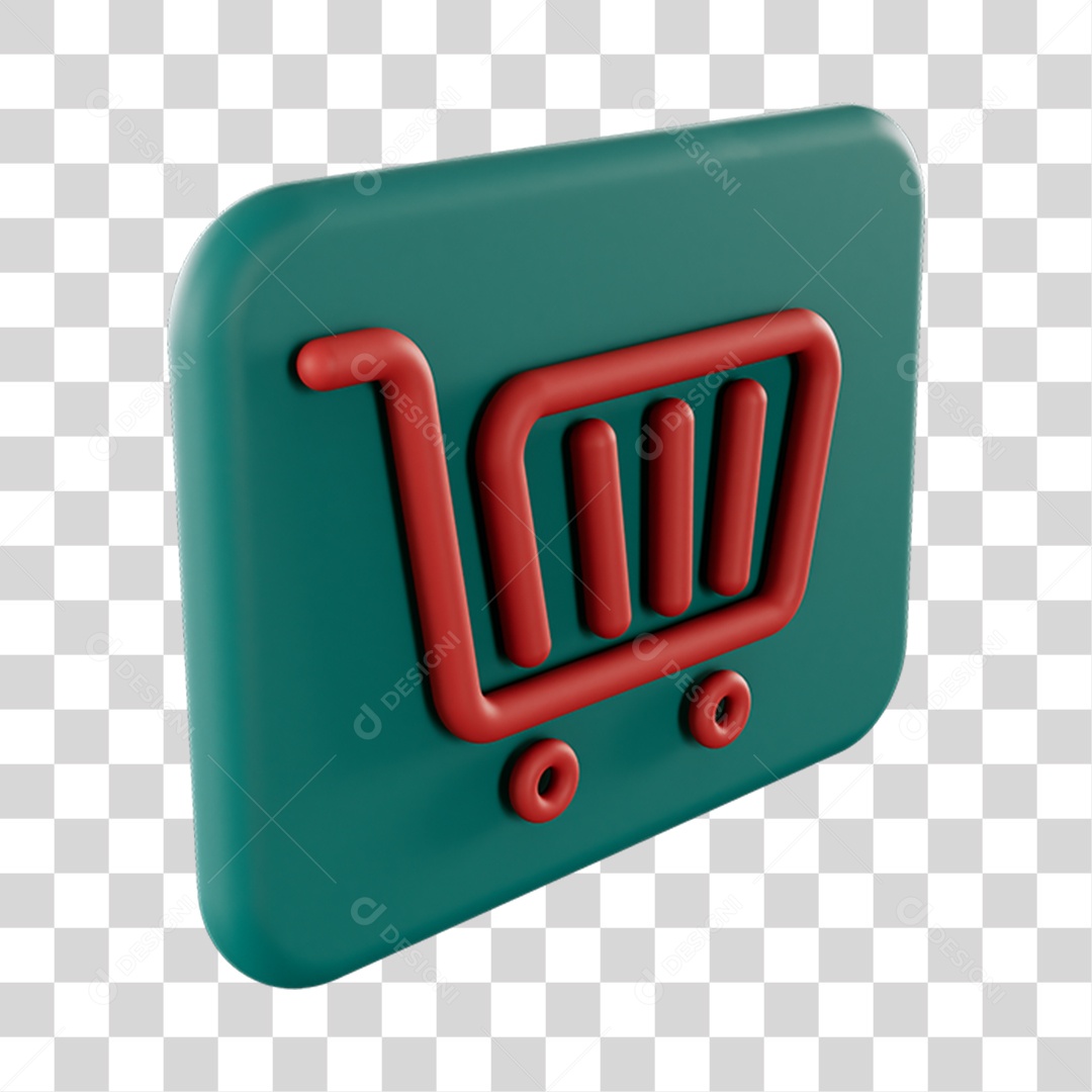 Elemento 3D Carrinho Supermercado Composição PNG Transparente