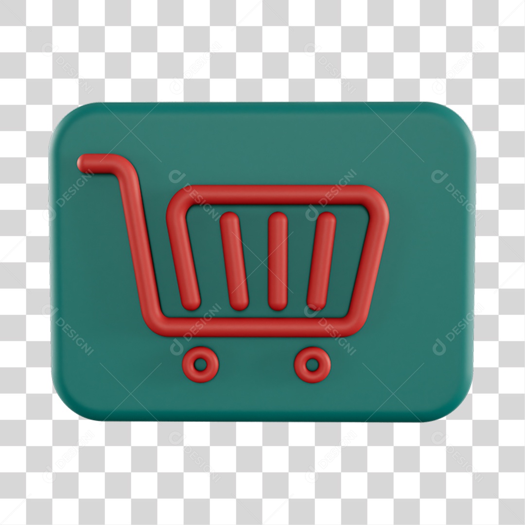 Elemento 3D Carrinho Supermercado Composição PNG Transparente