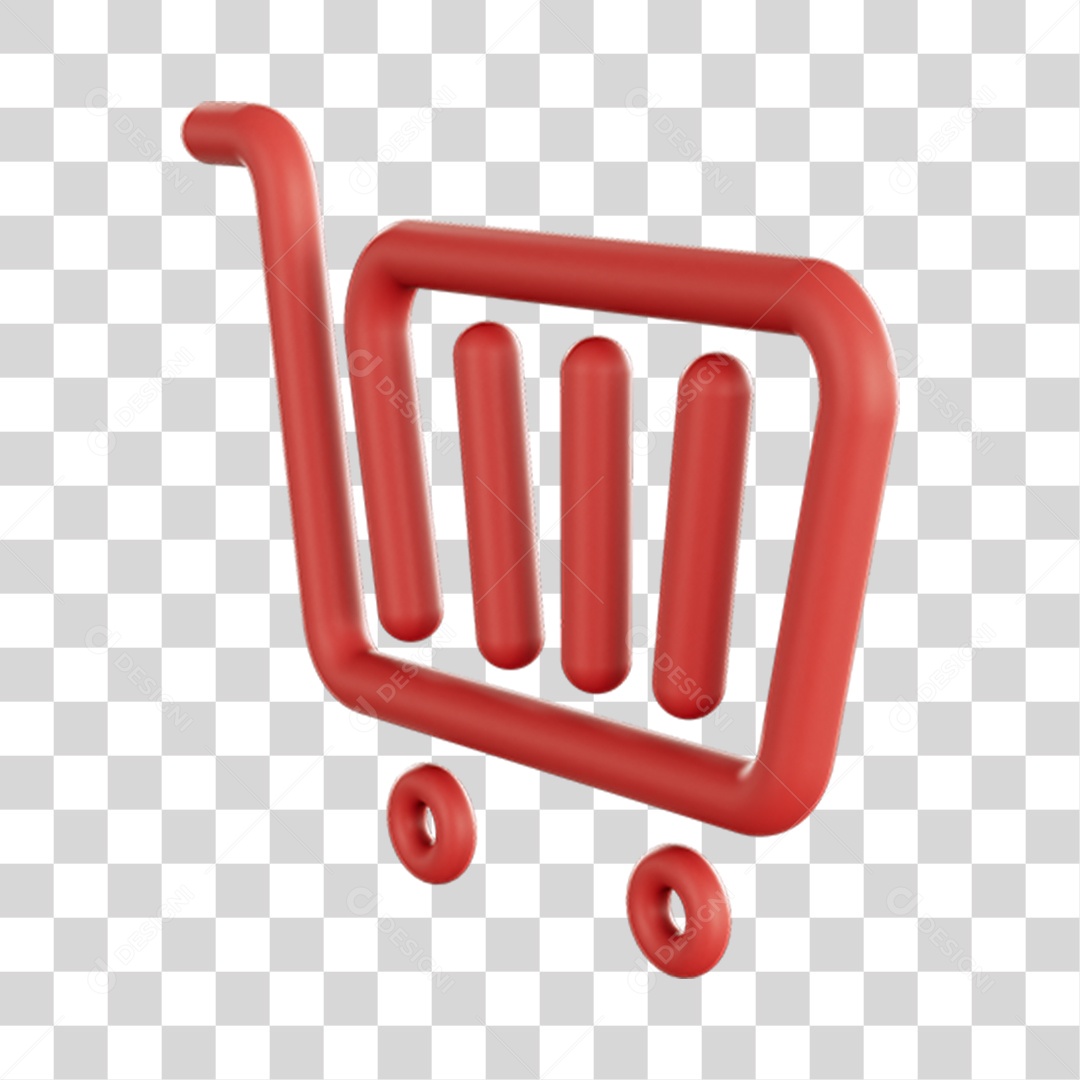 Elemento 3D Carrinho Supermercado Composição PNG Transparente