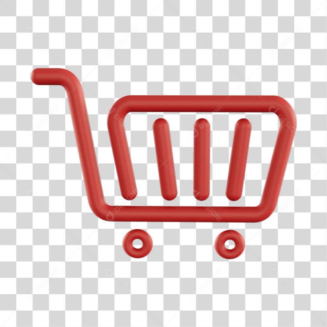 Elemento 3D Carrinho Supermercado Composição PNG Transparente
