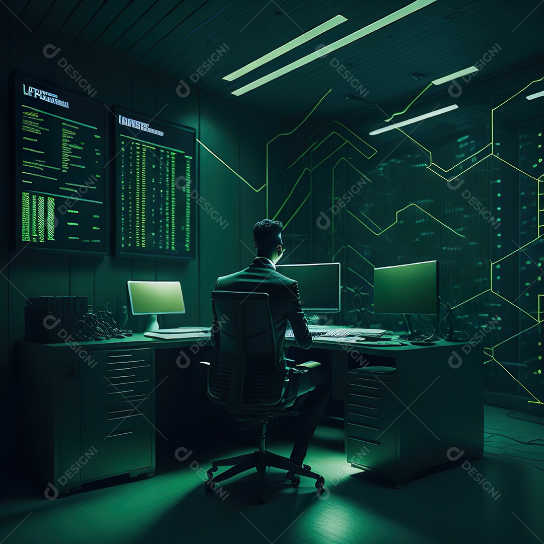 Homem de terno verde analisando bolsa de valores