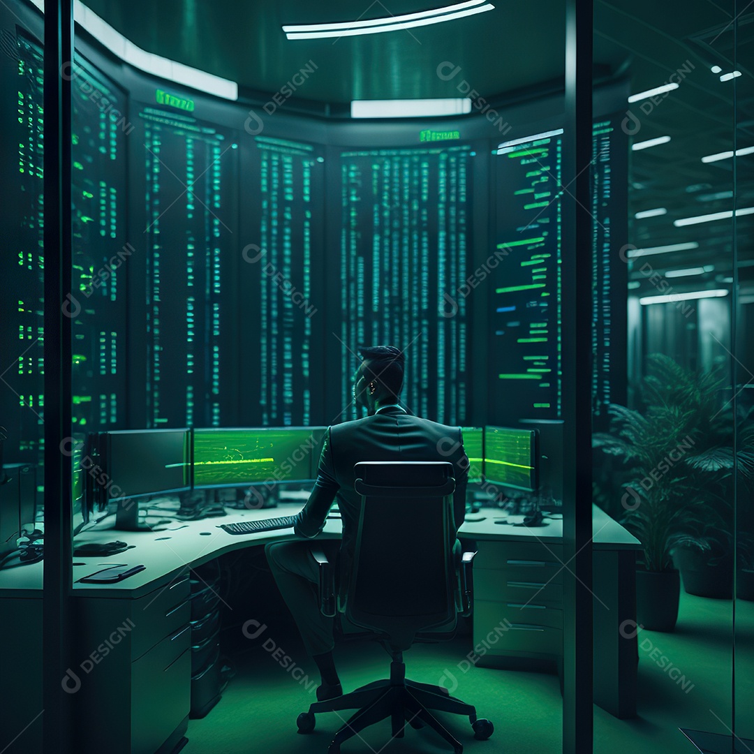 Homem de terno verde analisando bolsa de valores