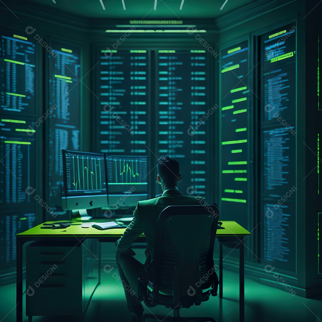 Homem de terno verde analisando bolsa de valores