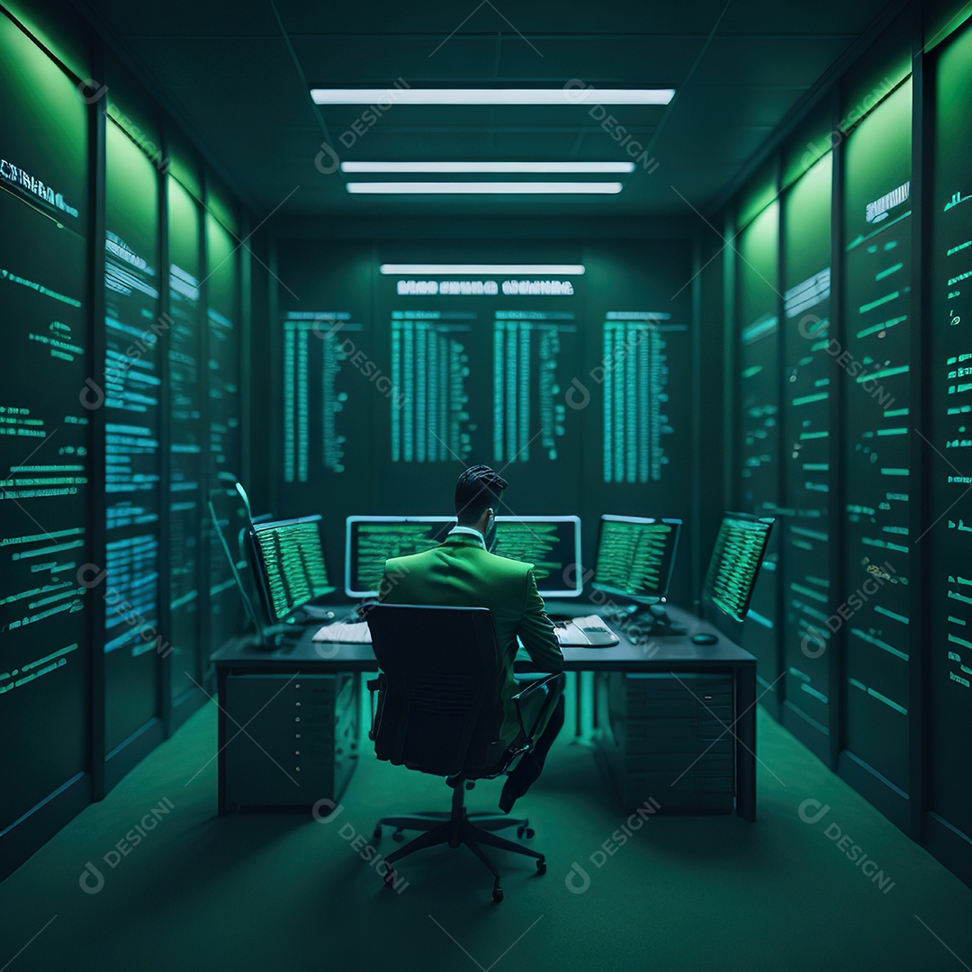 Homem de terno verde analisando bolsa de valores