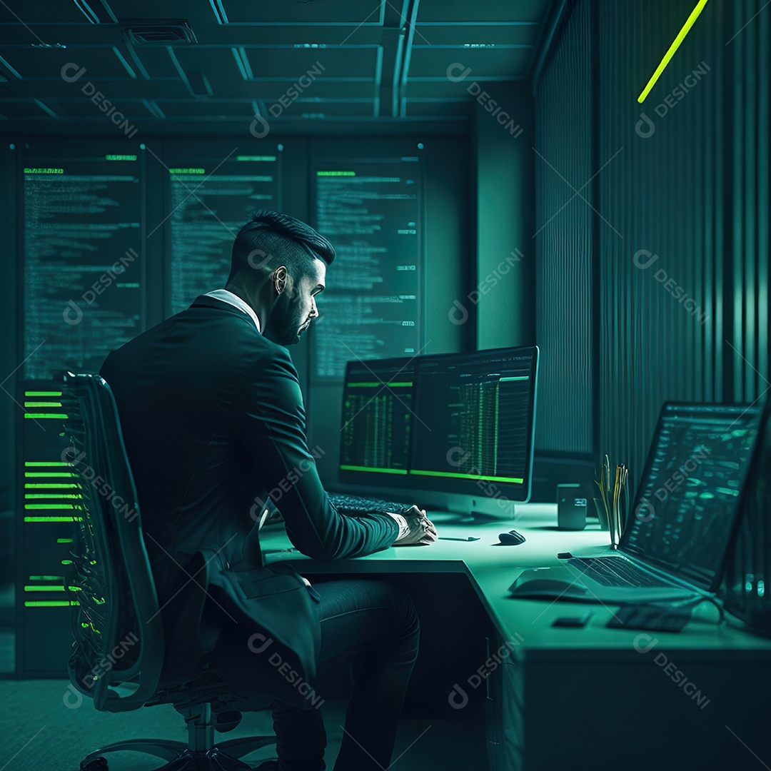 Homem de terno verde analisando bolsa de valores