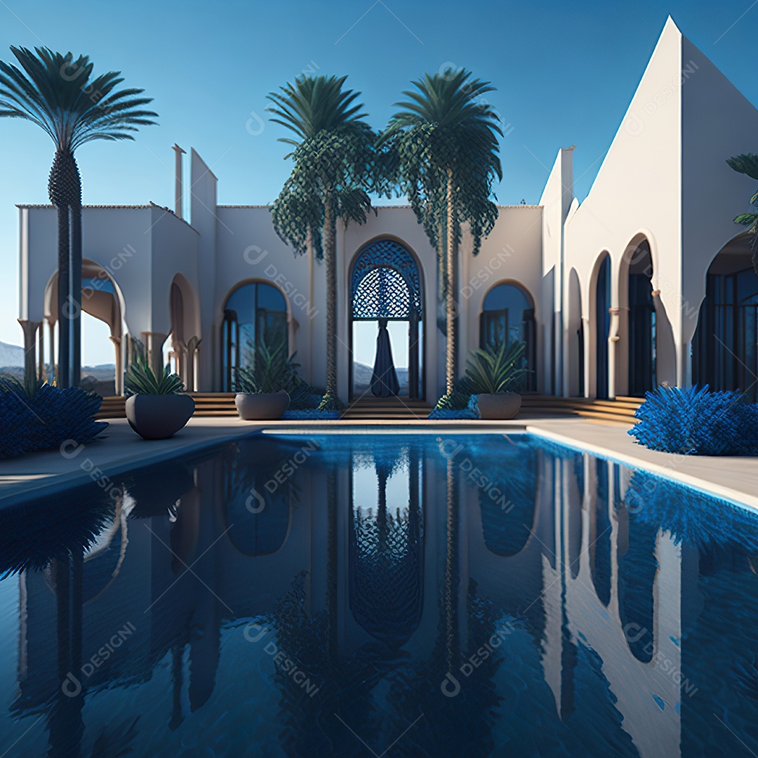 Vila marroquina cercada por água e natureza