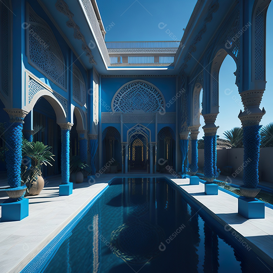 Vila marroquina cercada por água e natureza