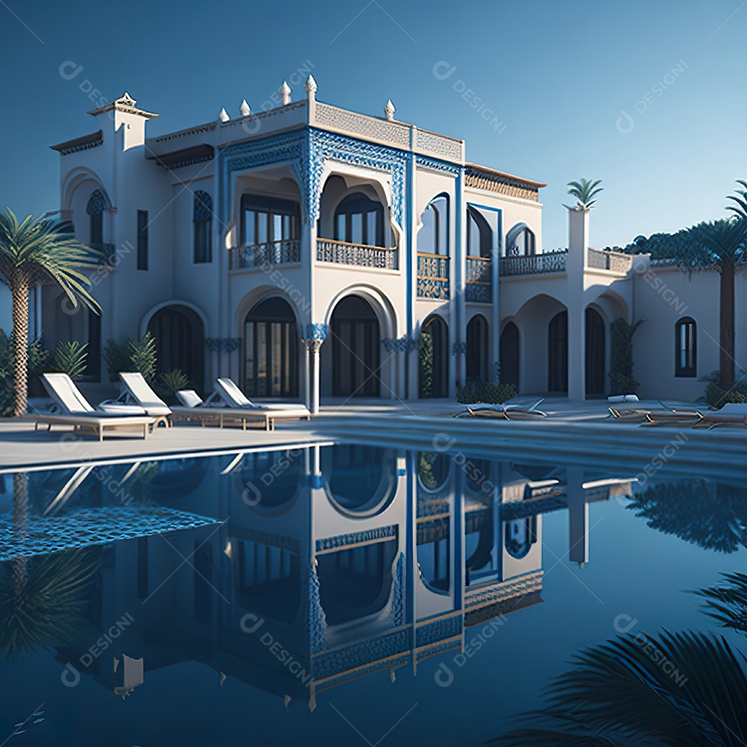 Vila marroquina cercada por água e natureza