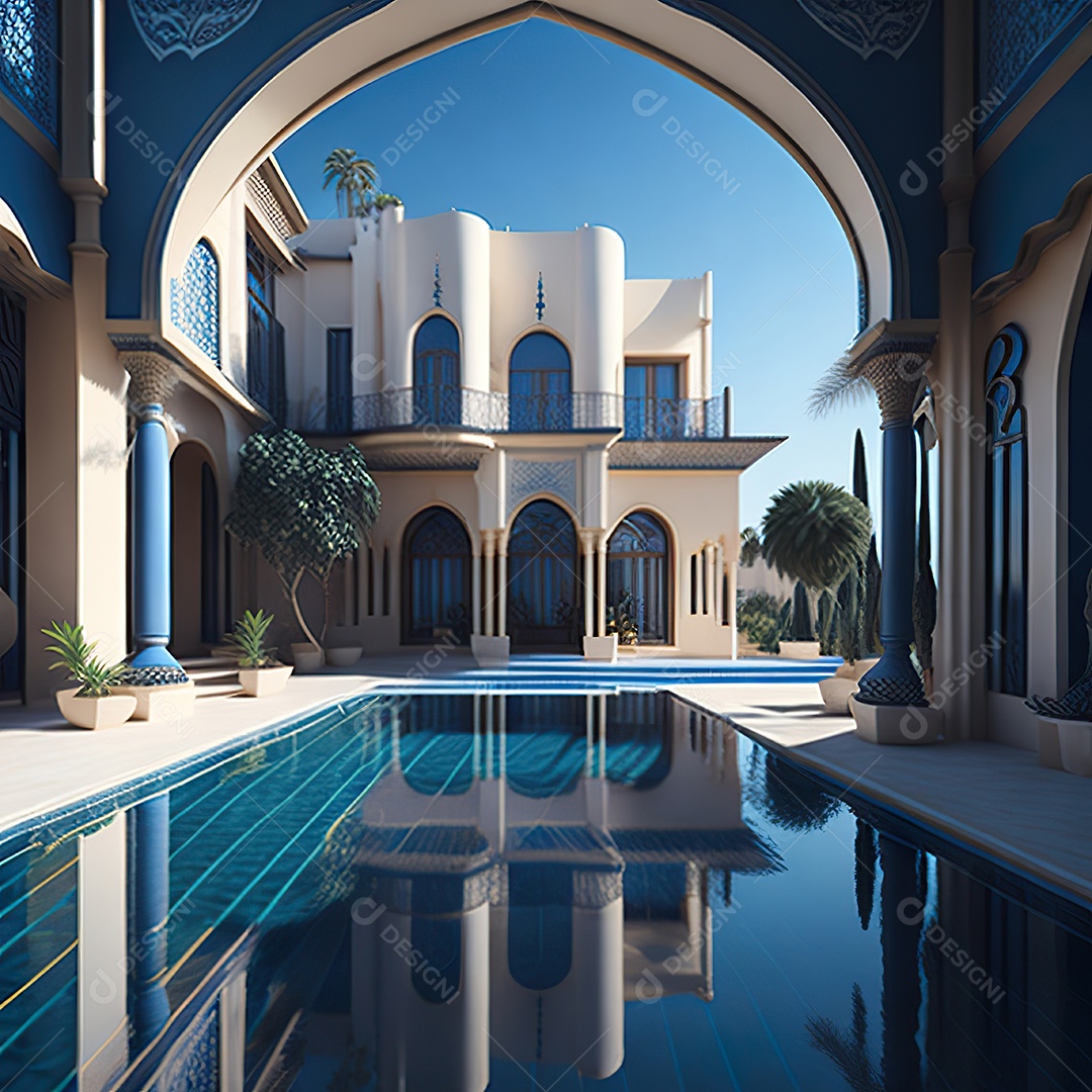 Vila marroquina cercada por água e natureza