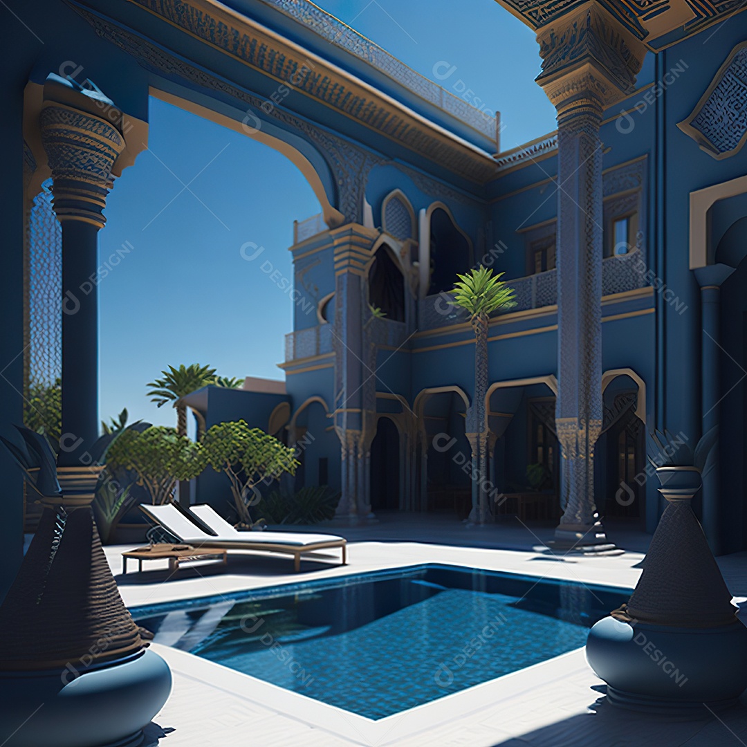 Vila marroquina cercada por água e natureza