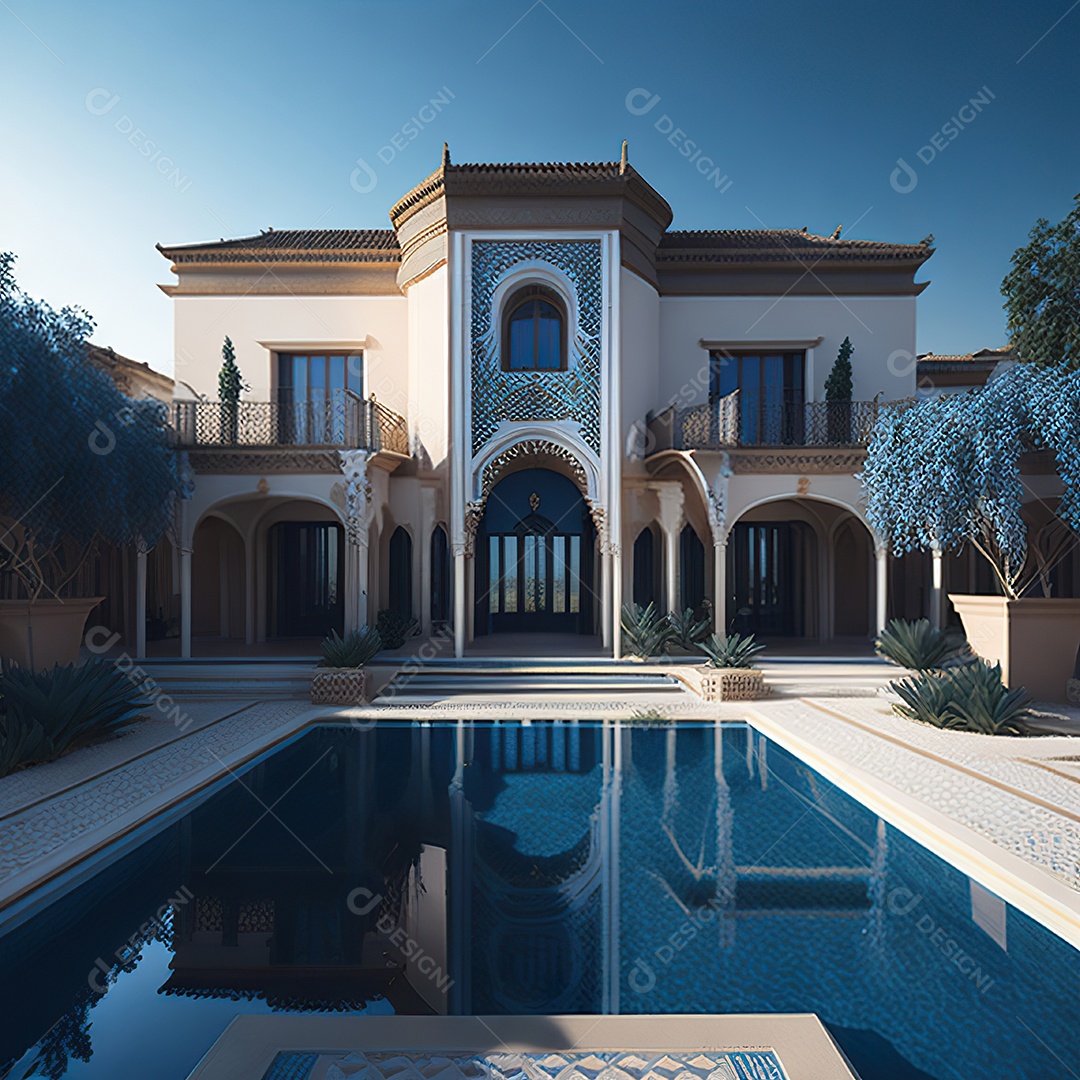 Vila marroquina cercada por água e natureza