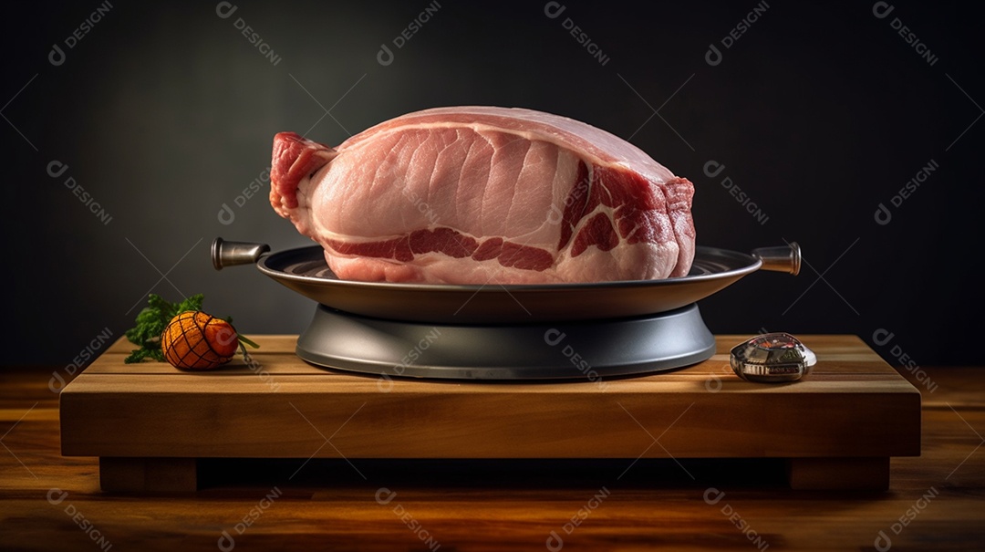 Pedaço de carne sobre balança