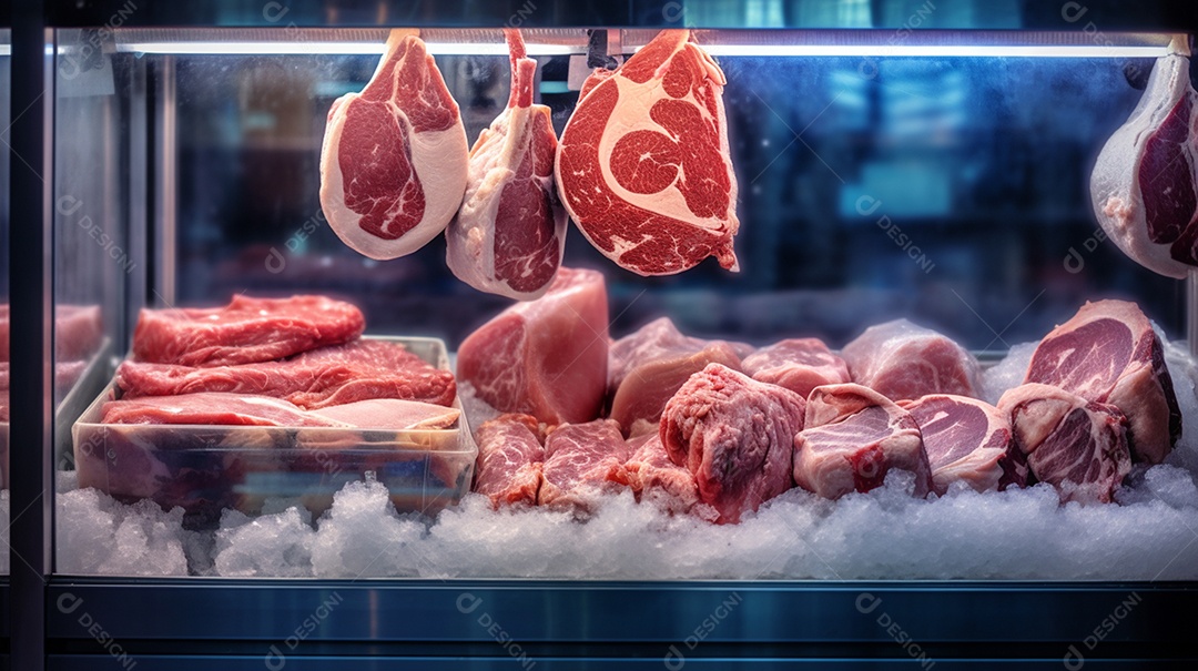 Expositor de carnes do açougue