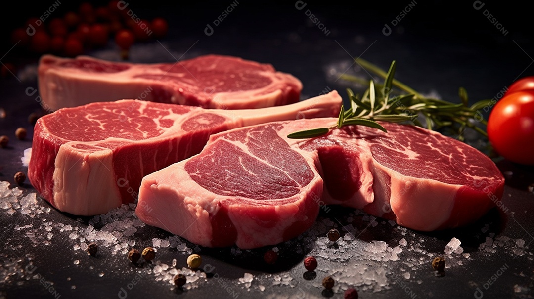 Pedaços de carnes nobres sobre tábua