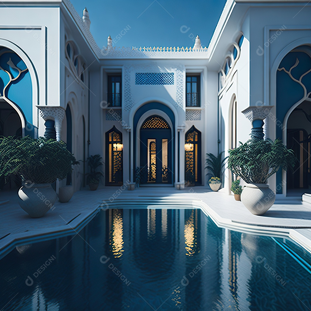 Vila marroquina cercada por água e natureza