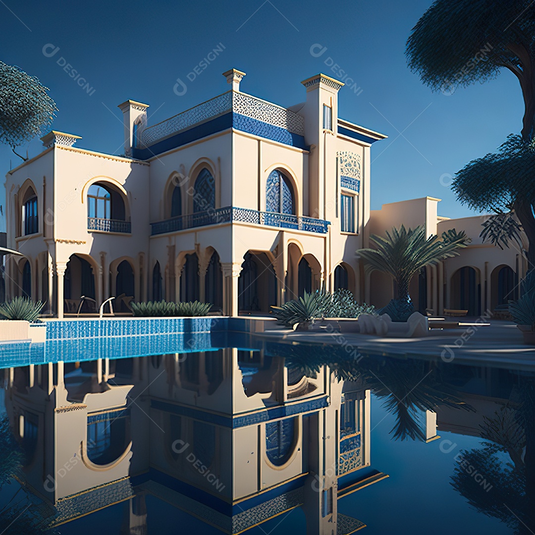 Vila marroquina cercada por água e natureza